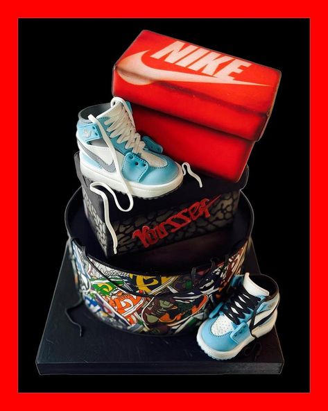 Nike Cake, Jordan Cake, Shoe Cake, Couture Cakes, Kids Jordans, 16th Birthday, Cake Art, Hoka Running Shoes, Cake Designs