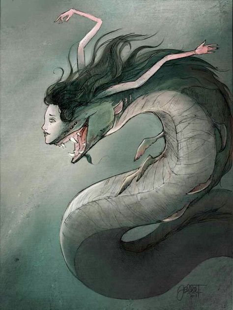 The lure of the Siren Mermaid Drawings, 다크 판타지, Monster Concept Art, Beautiful Mermaids, Mythical Creatures Art, Mythological Creatures, Creepy Art, Monster Design, Creature Concept Art