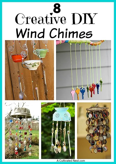 Windchimes Diy, Carillons Diy, Make Wind Chimes, Wind Chimes Homemade, Hantverk Diy, Reuse Ideas, Wind Chimes Craft, Diy Wind Chimes, Outdoor Crafts