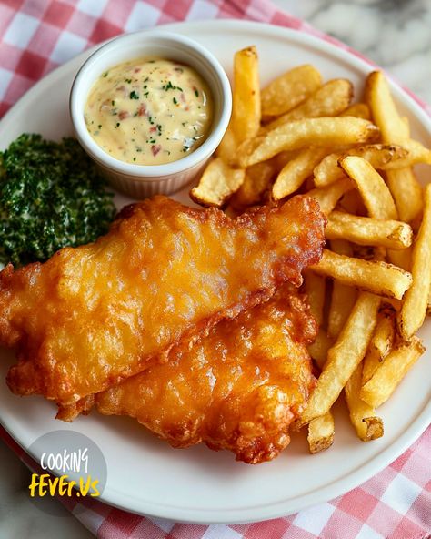 Fish And Chips Aesthetic, Fish And Chips Batter, Fish And Chips Recipe, Fish N Chips Recipe, Frozen Steak, Cooking Fever, Best Fish And Chips, Crispy Fish, Fish N Chips