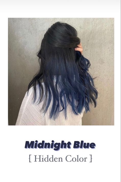 Blue Hair For Brunettes, Dark Blue Underneath Hair, Pikaboo Hair Color, Underneath Hair Color For Brunettes, Blue Peak A Boo Hair, Dark Blue Balayage Hair, Dark Blue Peekaboo Hair, Pikaboo Hair, Under Hair Dye Blue