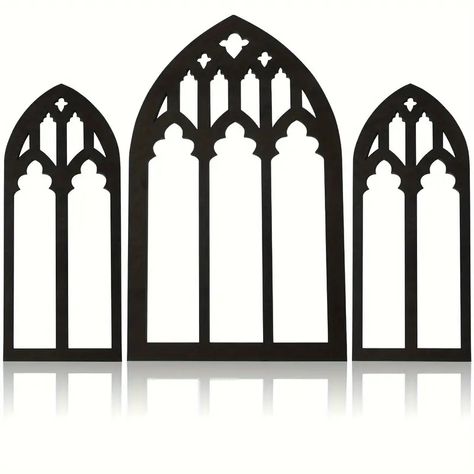 Arched Window Wall Mirror Set Gothic Wall Mirror Decor - Temu Diy Gothic Wedding, Gothic Wedding Arch, Arch Mirror Decor, Cathedral Decor, 2025 Bujo, Diy Gothic, Wall Mirror Decor, Gothic Mirror, Wood Projects For Kids