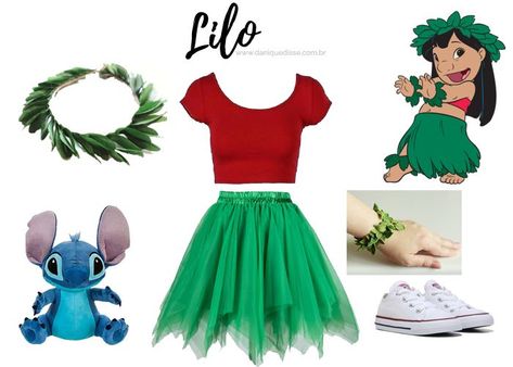 Mais 8 fantasias fáceis para o carnaval - Lilo Lilo Costume, Casual Halloween Costumes, Costumes Faciles, Teenage Halloween Costumes, ليلو وستيتش, Cute Group Halloween Costumes, Halloween Costumes For Teens Girls, Disney Themed Outfits, Tema Disney