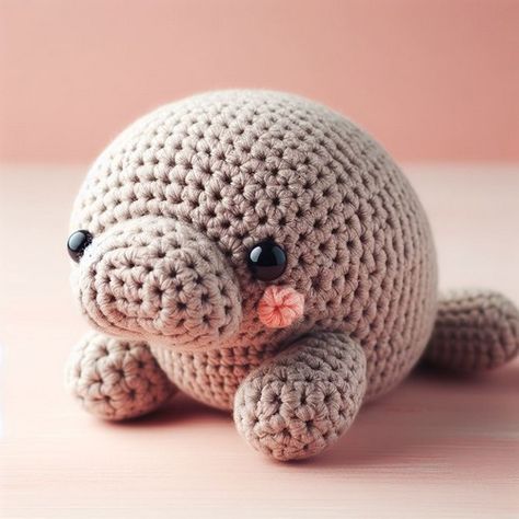 Crochet Manatee, Animal Amigurumi, Crochet Ornament Patterns, Crochet Coasters Free Pattern, All Crafts, Crochet Animal Amigurumi, Crochet Ornaments, Crochet Animal, Yarn Projects