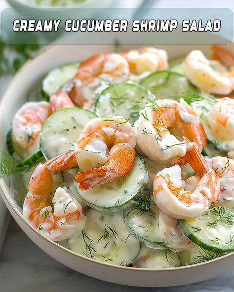 Creamy Cucumber Shrimp Salad Recipe Creamy Cucumber And Shrimp Salad, Cucumber And Shrimp Salad, Creamy Cucumber Shrimp Salad, Shrimp And Cucumber Salad, Cucumber Shrimp Salad, Shrimp Cucumber Salad, Shrimp Salad Healthy, Shrimp And Cucumber, Easy Shrimp Salad