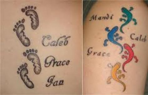 Grandbaby Tattoo Ideas Grandchildren, Grandbaby Tattoo Ideas, Footprints Tattoo, Tattoos For Childrens Names, Daughters Name Tattoo, Baby Footprint Tattoo, Tattoos Infinity, Beginner Tattoos, Tattoos With Kids Names