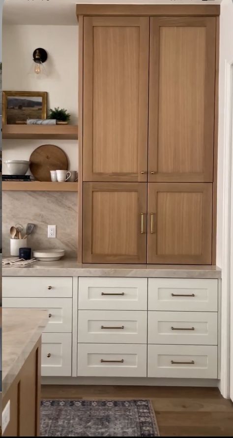 Inlay Kitchen Cabinets, White Oak Laundry Room, Taj Mahal Countertops, Pure White Cabinets, European Kitchen Design, Kitchen Natural, White Oak Kitchen, Pantry Wall, Future Kitchen