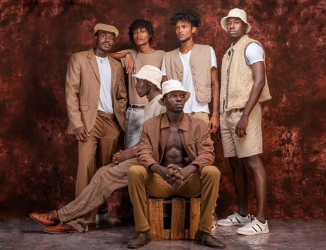 Shades Of Brown Party Outfits, Men Group Photoshoot, Neutral Photoshoot, Monochrome Photoshoot, Groups Photo, All Brown Outfit, Gangster Outfit, Eid Photoshoot, Group Shoot