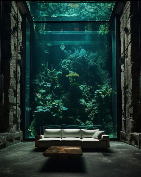 Underwater House, Fantasy Furniture, Aquarium Tank, Home Aquarium, Image Swag, Dekorasi Kamar Tidur, Master Decor, Small Bedroom Decor, Master Bedrooms Decor