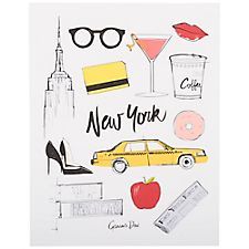 New York Graphics Art Print New York Broadway, New York Journal, Flamingo Wall Art, Garance Dore, New York Poster, New York Homes, Red Wall Art, Vertical Wall Art, Yellow Wall Art