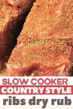 Country Style Pork Ribs Crock Pot, Slow Cooker Country Style Ribs, Country Pork Ribs, Slow Cooker Ribs Recipe, Dry Rub For Ribs, Country Style Pork Ribs, Crockpot Ribs, Country Style Ribs, Slow Cooker Ribs