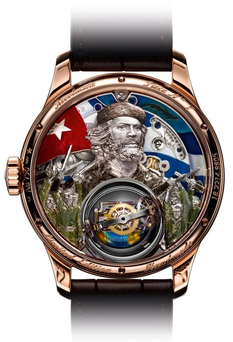 Zenith Academy Christophe Colomb Hurricane Revolución tribute to Che Guevara (case-back) http://goo.gl/miIQqo Zenith Watches, Skeleton Watches, Dream Watches, Expensive Watches, Hand Watch, Watches Unique, Fine Watches, Luxury Watches For Men, Beautiful Watches