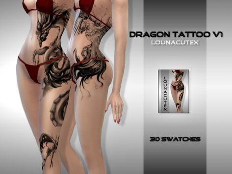 Dragon Tattoo V1 - Lounacutex - The Sims 4 Download - SimsFinds.com Sims 4 Cc Tattoo Back, Sims 4 Cc Succubus Tattoo, Tattoo Sims 4 Cc Patreon, Sims 4 Dragon Tattoo, Sims 4 Tattoo Cc Women, The Sims 4 Cc Tattoos, Sims 4 Dragon, Sims Tattoos, Sims Download