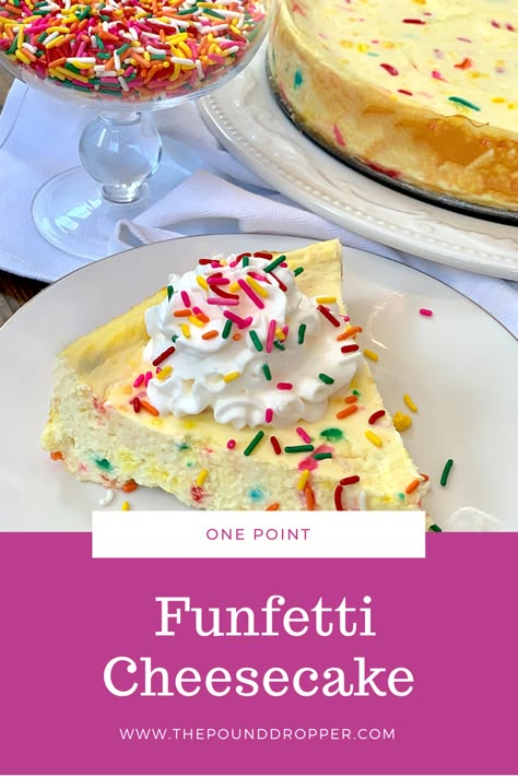 Yogurt Eggs, Funfetti Cheesecake, Greek Yogurt Eggs, Funfetti Cake Mix, Sugar Free Cheesecake, Healthy Cheesecake, Sugar Free Pudding, Ww Desserts, Vegetarian Cake