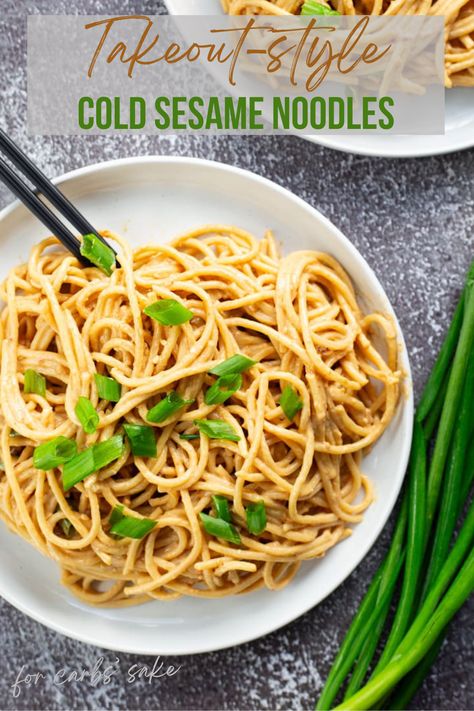 These cold sesame noodles are better than takeout, with the perfect blend of sweetness and tang. They're also totally addictive and taste just as good the next day. Easy Cold Noodle Recipes, Cold Noodles Recipes, Sesame Noodles Recipe, Cold Sesame Noodles, Zero Carb Foods, Braised Chicken Thighs, Sesame Noodles, Better Than Takeout, Cold Noodles