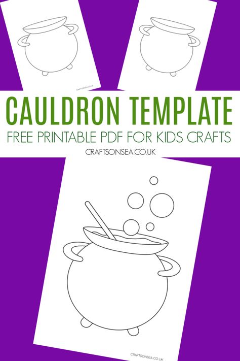 Witch Templates Free Printable, Cauldron Template, Witch Template, Halloween Craft Templates, Classroom Parent, Witches Caldron, Spooky Crafts, Ghost Crafts, Body Template