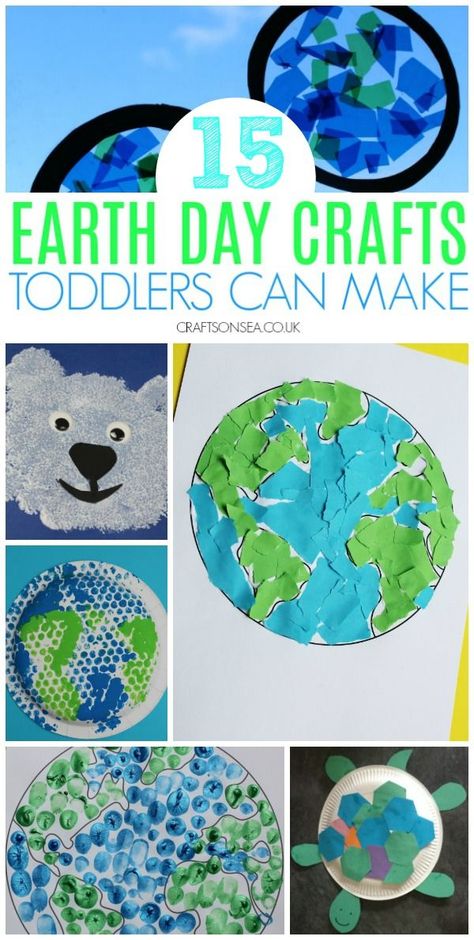 Easy Earth Day activities and crafts for one, two and three year olds #kidscrafts #toddler #preschool Earth Day Crafts For Kids, Earth Day Projects, Earth Craft, Crafts For Toddlers, Earth Day Crafts, Earth Day Activities, Spring Activities, Recycled Crafts, Green Day