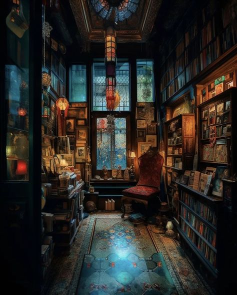 Goth Library, Bookstore Aesthetic, Fantasy Architecture, Magical Room, Book Obsession, Books Library, Tea And Books, Aesthetic Ideas, Victorian Christmas