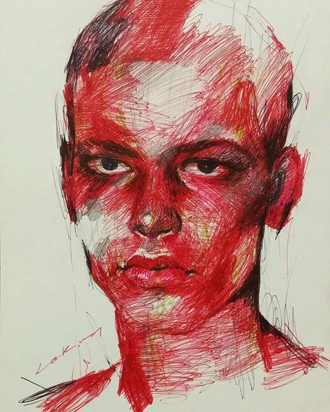 Red Pen Drawings, Stylo Art, Sketching Ideas, Pen On Paper, 얼굴 그리기, Arte Sketchbook, Arte Inspo, A Level Art, Ap Art