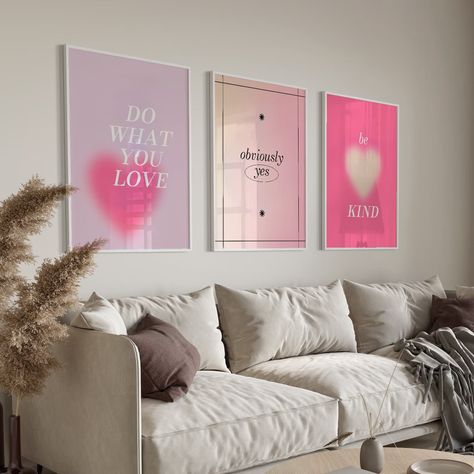 Glossy Nails, Aura Poster, Pink Room Decor, Number Wall, Pink Aura, Preppy Room, Pink Room, Wall Art Canvas Painting, Trendy Wall Art