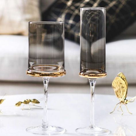 Karen Jai Home on Instagram: �“A modern finish gives this sipper its opalescent sheen that keeps the bubbly flowing at everyday parties or holiday fetes.” Goblet Wine Glasses, Glass Champagne, Hotel Party, Wedding Wine, Champagne Flutes, Flutes, Glass Cup, Alibaba Group, Wine Glasses