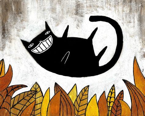 Simple Cat Painting, Cat People Gifts, Folk Art Cat, I Really Want You, 8x10 Prints, Cat Art Illustration, 8x10 Art Prints, Black Cat Art, Art Whimsical