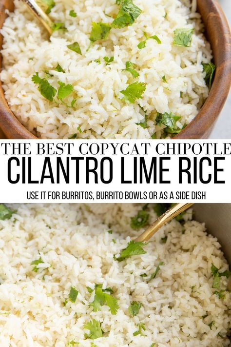 Cilantro Lime Fried Rice, Chipotle Cilantro Lime Rice Recipe, Chipotle Rice Recipe Cilantro Lime, Copycat Cilantro Lime Rice, Chipotle Lime Rice, Chipotle Cilantro Lime Rice, Cilantro Rice Recipe, Chipotle Rice, Pollo Tropical