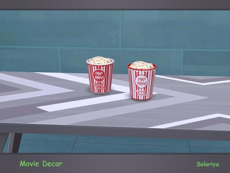 Delicious popcorn. Part of Movie Decor set. 2 color variations. Category: Decorative - Clutter. Found in TSR Category 'Sims 4 Clutter' Sims 4 Popcorn Machine, Movie Seats, Movie Decor, Sims 4 Clutter, Set Decor, Cinema Room, Movie Room, Sims Community, Sims 4 Cc Finds