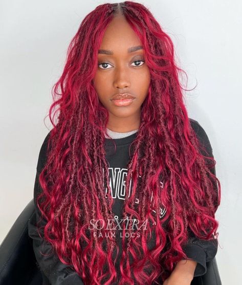 Magenta Butterfly, Locs Ideas, Curled Hair With Braid, Butterfly Locs, Face Framing Bangs, Pretty Braided Hairstyles, Braids With Curls, Braids For Black Women, Locs Hairstyles