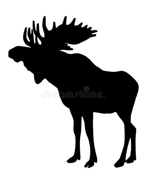 Moose. The black silhouette of a moose , #Ad, #black, #Moose, #moose, #silhouette #ad Moose Illustration, Moose Svg, Elk Silhouette, Deer Head Silhouette, Moose Silhouette, Moose Logo, Male Deer, Reindeer Silhouette, Forest And Wildlife