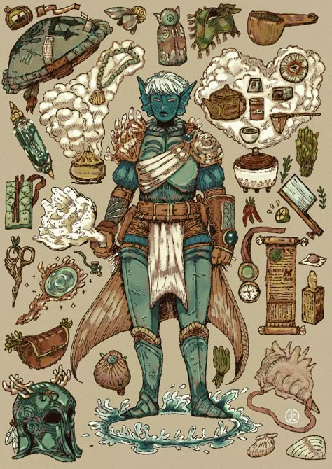 Fish People Concept Art, Ocean Knight, Dnd Triton Character Design, Fish Man Character Design, Triton Character Design, Triton Paladin, Merfolk Character Design, Porcelain Warforged, Triton Dnd