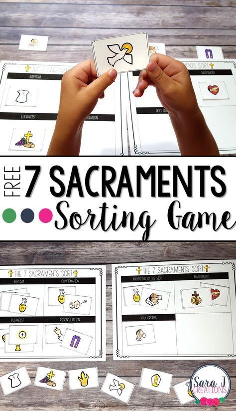 Free Seven Sacraments sorting game is perfect for kids to play in the classroom 7 Sacraments Activities Free Printable, Catechism Activities For Kids, Sacraments Activities, Play In The Classroom, The Seven Sacraments, Ccd Activities, Catholic Printables, 7 Sacraments, Catholic Kids Activities