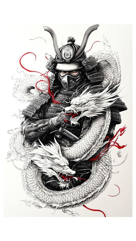 Dragon And Samurai Tattoo, Samurai Leg Tattoo, Samurai Dragon Tattoo, Samurai Back Tattoo, Japanese Samurai Tattoo, Ronin Tattoo, Ninja Tattoo, Japanese Warrior Tattoo, Samurai Tattoo Sleeve