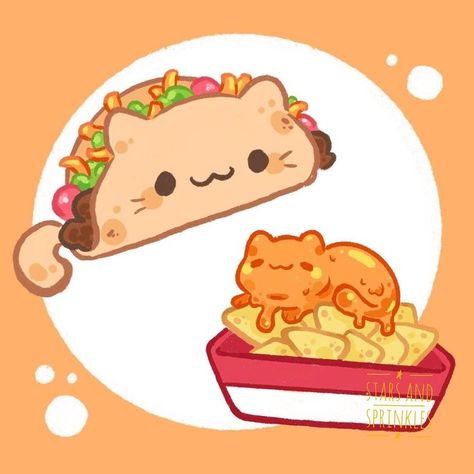 Cats As Food Drawings, Kawaii Cooking Drawing, Cute Animal Food Drawings, Food Cat Drawing, Animal Food Combinations Drawings, Cute Food Animals Drawings, Cute Food Drawings Cartoons, Kawaii Drawings Food, Cute Drawings Food