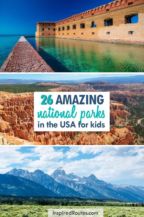 26 Best National Parks for Kids (that are Actually Fun) Vacations With Kids, American National Parks, Dry Tortugas, Best National Parks, Travel North America, Hiking National Parks, Family Vacation Ideas, National Park Vacation, National Park Road Trip