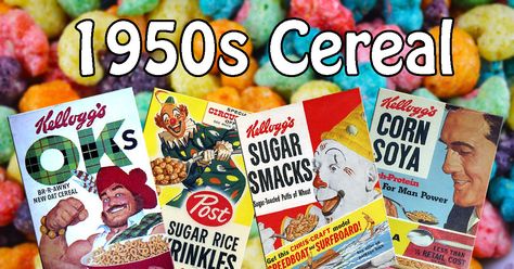 It was in the 1950s when breakfast cereals blossomed into the sweet children's treat we know today. It was the decade that sugar was introduced to our cereal, and the rest is history. Every brand was Sugar This and Sugar That. The Eisenhower Era also gave us iconic cereals like Frosted Flakes, Cocoa Puffs and Alpha-Bits. Those ever-popular varieties steal the spotlight. Let's not forget these 12 cereals kids chowed down on in the 1950s. What was your favorite cereal to eat for breakfast? Milk Before Cereal, Retro Cereal Boxes, Cereal Nostalgia, Cereal Kelloggs, General Mills Cereal, Cereal Box Toys Vintage, Kids Cereal, Cocoa Puffs, Oat Cereal