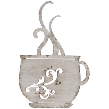 Antique White Metal Coffee Cup Wall Decor Coffee Cup Hanger, Coffee Cup Wall, Coffee Cup Wall Art, Home Decor Frames, Wall Decor Hobby Lobby, Coffee Decor Kitchen, Coffee Shop Bar, Paint Black, White Coffee Cups