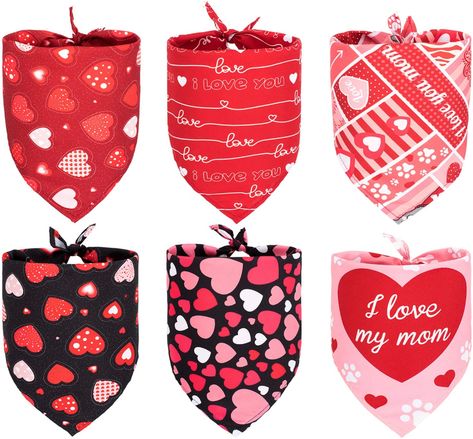 Dog Accesories, Valentinstag Party, Valentines For Mom, Dog Business, Valentines Day Dog, Pet Scarf, Dog Bandanas, Cat Valentine, Dog Scarfs