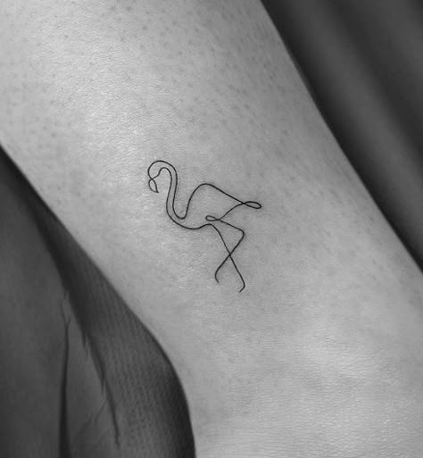 Flamingo Fine Line, Flamingo Motherhood Tattoo, Flamingo Hand Tattoo, Flamingo Line Art Tattoo, One Line Flamingo Tattoo, Flamingo Minimalist Tattoo, Small Pink Flamingo Tattoo, Flamingo Family Tattoo, Cute Flamingo Tattoo