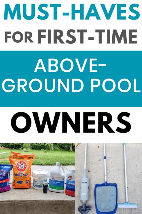 Above-Ground Pool Maintenance (Things You'll Need To Keep Your Intex Pool Clean) — Peony Street Above Ground Pool Maintenance Schedule, Small Pool Maintenance, Above Ground Pool Upkeep, Pool Chemicals Cheat Sheet, Outdoor Pool Ideas Above Ground, Above Ground Pool Tips And Tricks, Shallow End For Above Ground Pool, Funsicle Pool Ideas, Pool Filter Enclosure Ideas Diy