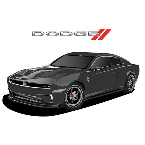 Thus is electric car #electriccar #dodge #charger #digitalart#digitalartist #adobeillustrator Dodge Challenger Illustration, Dodge Charger Daytona Srt, Dodge Hellcat, Dodge Charger Daytona, Challenger Srt, Dodge Challenger Srt, Skull Wallpaper, Car Cartoon, Electric Car