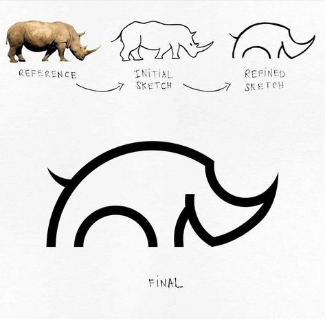 Animal Logo Inspiration, Illustration Design Graphique, Rhino Logo, Animal Logos, Logo Animal, Logo Sketches, Creation Art, Logo Design Process, Simple Logo Design