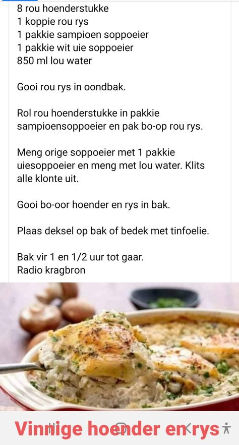 Eenskottel Geregte, Vleis Geregte, Chicke Recipes, Homemade Sauce Recipes, African Cooking, Veg Dishes, Easy Chicken Dinner Recipes, Beef Casserole Recipes, South African Recipes