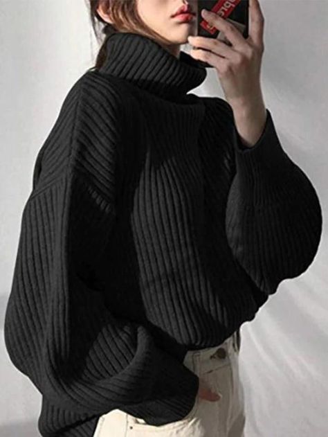 2023 Buy Solid Turtleneck Ribbed Knit Sweater under US$33 in Sweaters Online Store. Free Shipping with US$69+. Check reviews and buy it today. Style: Casual/Street/Vintage/Basic/Preppy Fabric Content: Acrylic Fit Type: Loose Fit Neckline: Turtleneck Sleeve Length: Long Sleeve Use code pin23 for an extra 23% off! #vintage #vintagestyle #newyear #newyearseve #christmas #fall #fallfashion #winter #streetstyle #outfits #ootd #trendyoutfits #fashionista #casualoutfits #longsleeve Black Turtleneck Outfit, Turtleneck Outfit, Beige Pullover, Winter Pullover, Black Turtleneck, Sweaters Online, Pullover Sweater Women, Ribbed Knit Sweater, Beige Sweater