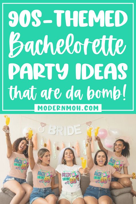 90s Outfit Bachelorette, Bachlorette Party 2000s, Back To The 90s Bachelorette Outfit, 90s Hens Party, 90s Hen Party, Themes Bachelorette Party, 90 Bachelorette Party, 90s Slumber Party Bachelorette, 90’s Theme Bachelorette Party