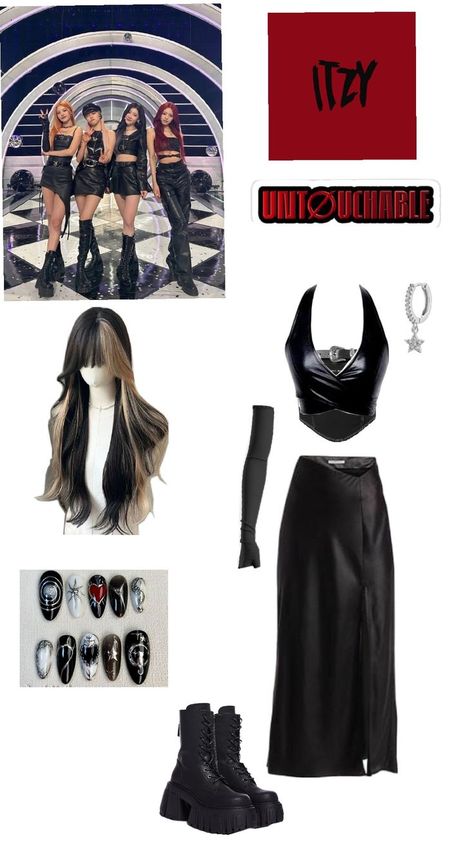 Itzy untouchable inspired outfit Itzy Inspired Outfits, Itzy Outfits Inspired, Itzy Outfits, 2000s Cartoons, Concert Fits, Inspired Outfits, Outfit Inspirations, Concert, Polyvore