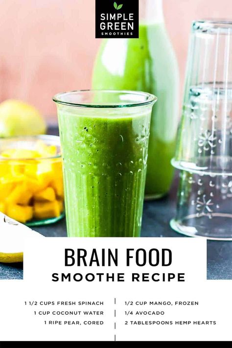 Best Brain Food, Plantiful Kiki, Brain Foods, Exercise Food, Good Brain Food, Freezer Smoothies, Energizing Smoothies, Brain Healthy Foods, Smoothie Ideas