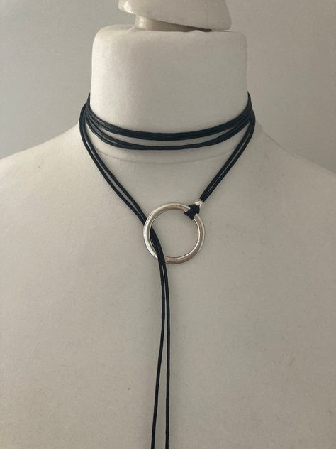 Chokers Aesthetic, Choker Diy, Suede Necklace, Cord Choker, The Bling Ring, Handmade Chokers, Collar Choker, Boho Choker, Heart Choker