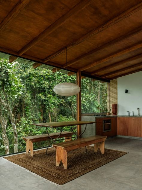 House In The Trees, Tropical Retreat, Central Building, Roof Structure, Up House, Glass Facades, In Sync, Contemporary Architecture, House Inspo