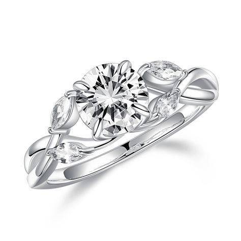 PRICES MAY VARY. MATERIAL: This stunning willow moissanite engagement ring featurings 1 1.2ct D Color VVS1 Clarity Lab Created Diamond High Quality real moissanite with 2 leaf-shaped AAAAA+ cubic zirconia, secured by 14K White Gold Vermeil Solid S925 Sterling Silver, handcrafted inlaid and polished, ensure your rings shiny forever. MOOSEA is a brand specializing in the production and retail of moissanite. We have our own factory with more than 20 years of experience in jewelry production and sal Wedding Ring Shapes, Round Moissanite Engagement Ring, Moissanite Engagement Rings, Engagement Rings Twisted, Engagement Rings For Women, Gifts For Aunt, Willow Branches, Dream Engagement, Promise Rings For Her